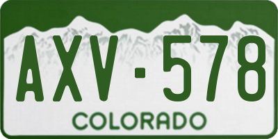 CO license plate AXV578