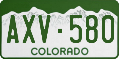 CO license plate AXV580