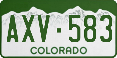 CO license plate AXV583
