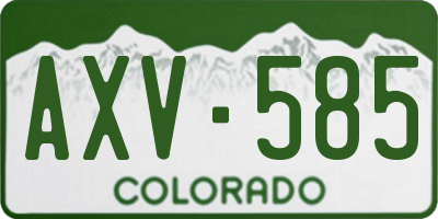 CO license plate AXV585