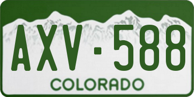 CO license plate AXV588