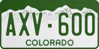 CO license plate AXV600