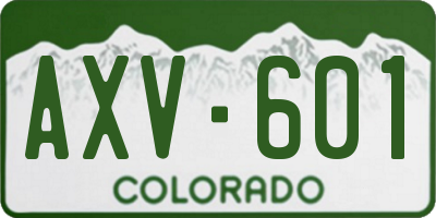 CO license plate AXV601