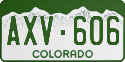 CO license plate AXV606
