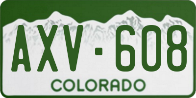 CO license plate AXV608