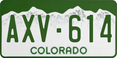CO license plate AXV614