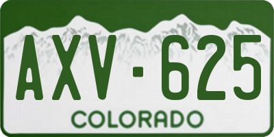 CO license plate AXV625