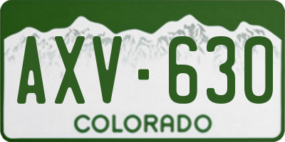 CO license plate AXV630