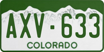 CO license plate AXV633
