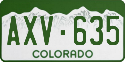 CO license plate AXV635