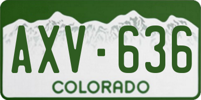 CO license plate AXV636
