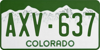 CO license plate AXV637