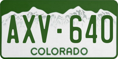CO license plate AXV640