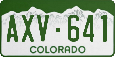 CO license plate AXV641