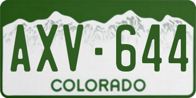 CO license plate AXV644