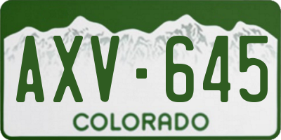 CO license plate AXV645