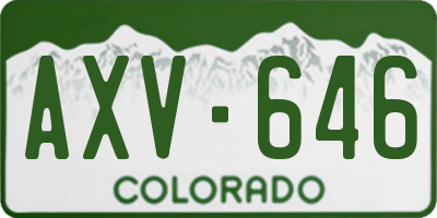 CO license plate AXV646