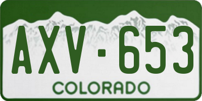 CO license plate AXV653