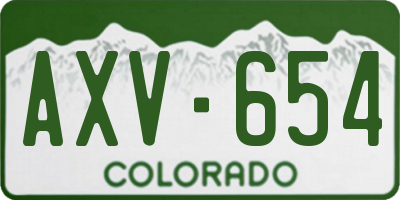 CO license plate AXV654