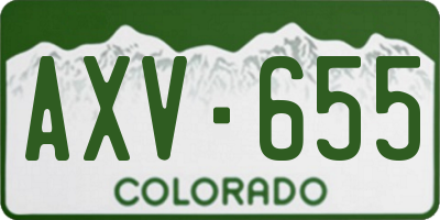 CO license plate AXV655
