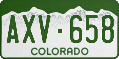 CO license plate AXV658
