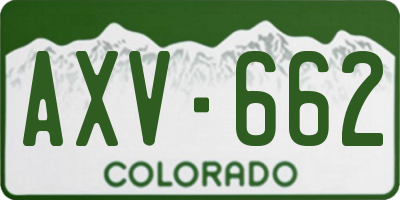 CO license plate AXV662