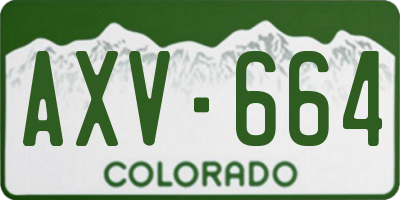 CO license plate AXV664