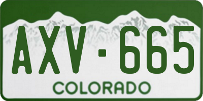 CO license plate AXV665