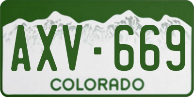 CO license plate AXV669