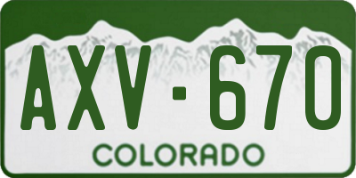 CO license plate AXV670