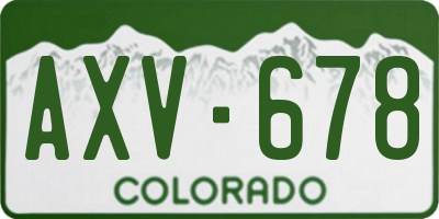CO license plate AXV678