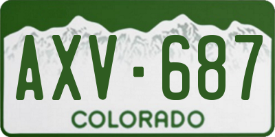 CO license plate AXV687