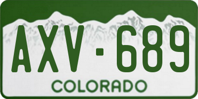 CO license plate AXV689