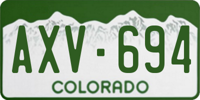 CO license plate AXV694