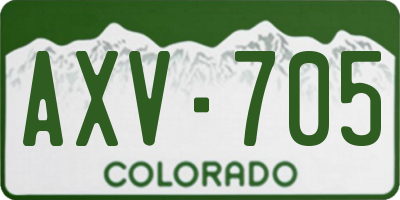 CO license plate AXV705