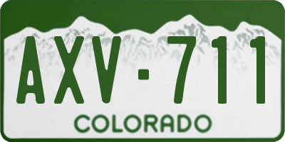 CO license plate AXV711