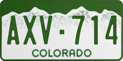 CO license plate AXV714