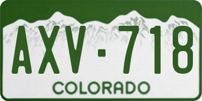 CO license plate AXV718
