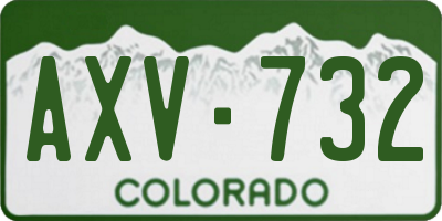 CO license plate AXV732