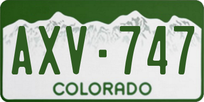 CO license plate AXV747