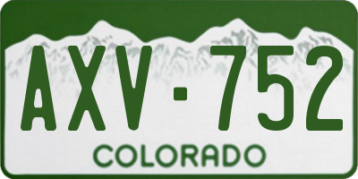 CO license plate AXV752