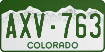 CO license plate AXV763