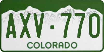 CO license plate AXV770