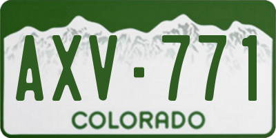 CO license plate AXV771