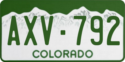 CO license plate AXV792