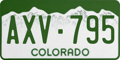 CO license plate AXV795
