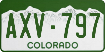 CO license plate AXV797
