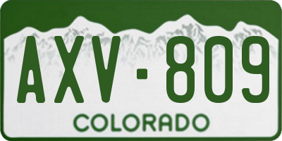 CO license plate AXV809