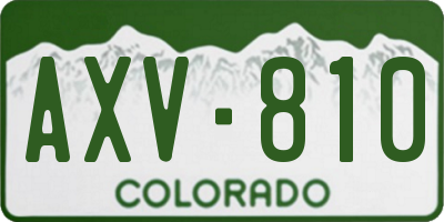 CO license plate AXV810