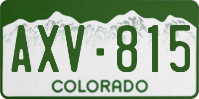 CO license plate AXV815